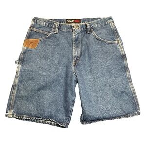 Wrangler Riggs Workwear Denim Workhorse Shorts Mens 38 Blue Cotton High Rise
